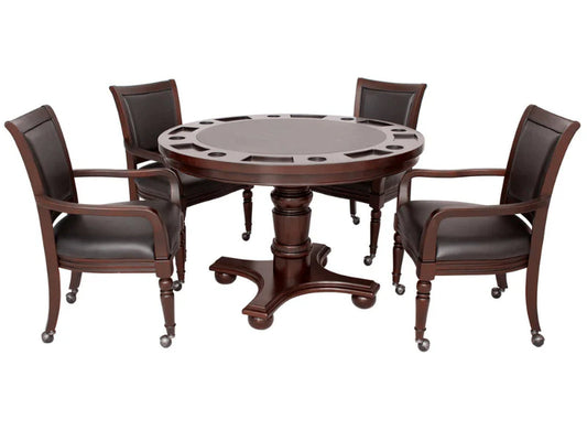 Bridgeport 48" Poker Table and Dining Top with 4 Arm Chairs