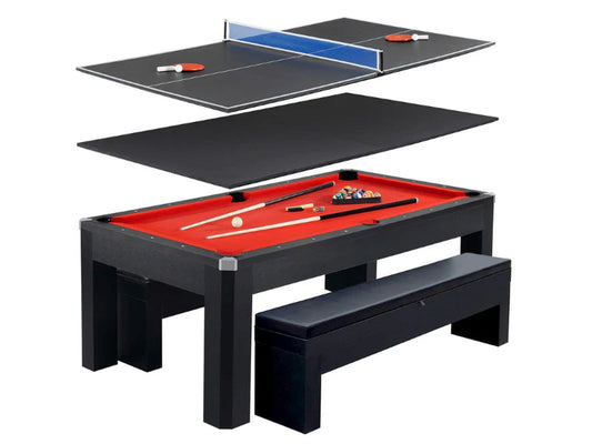 Park Avenue 7 Foot Pool Table Combo Set with Benches