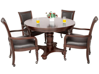 Bridgeport 48" Poker Table and Dining Top with 4 Arm Chairs