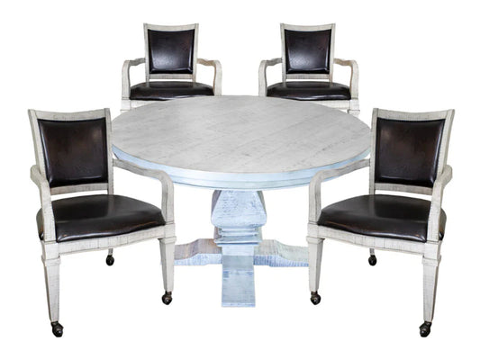 Montecito 48" Poker Table and Dining Top with 4 Arm Chairs